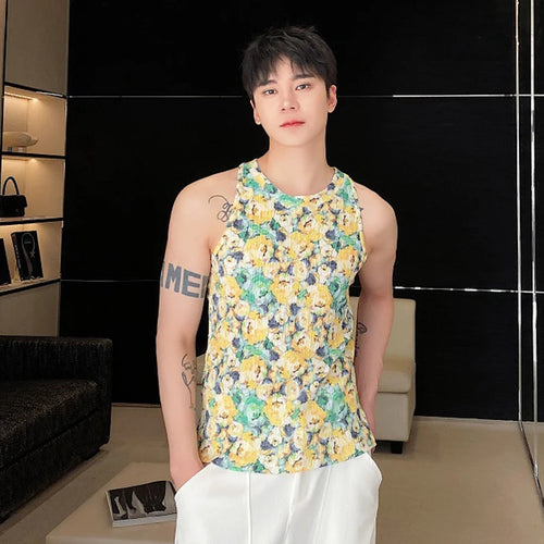 Load image into Gallery viewer, Summer Vest Personalized Men&#39;s Round Neck Tank Top Trend Sleeveless 2024 New Fashion Prting Sleeveless Male Top 9C5403
