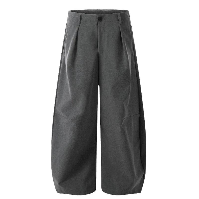 Men's Suit Pants Spring New American Style Casual Trousers Straight Loose Solid Color Trendy Wide Leg Menwear 9W1747