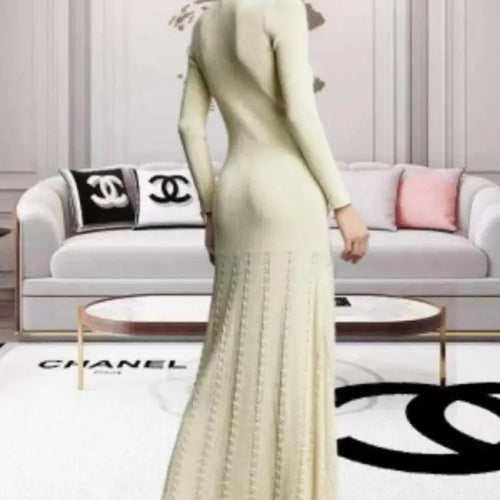 Load image into Gallery viewer, Korean Autumn Winter Black Beige Elegant Single Breasted Dress Women Red Long Sleeves 2024 Knitted Split Dress Popular Trend New
