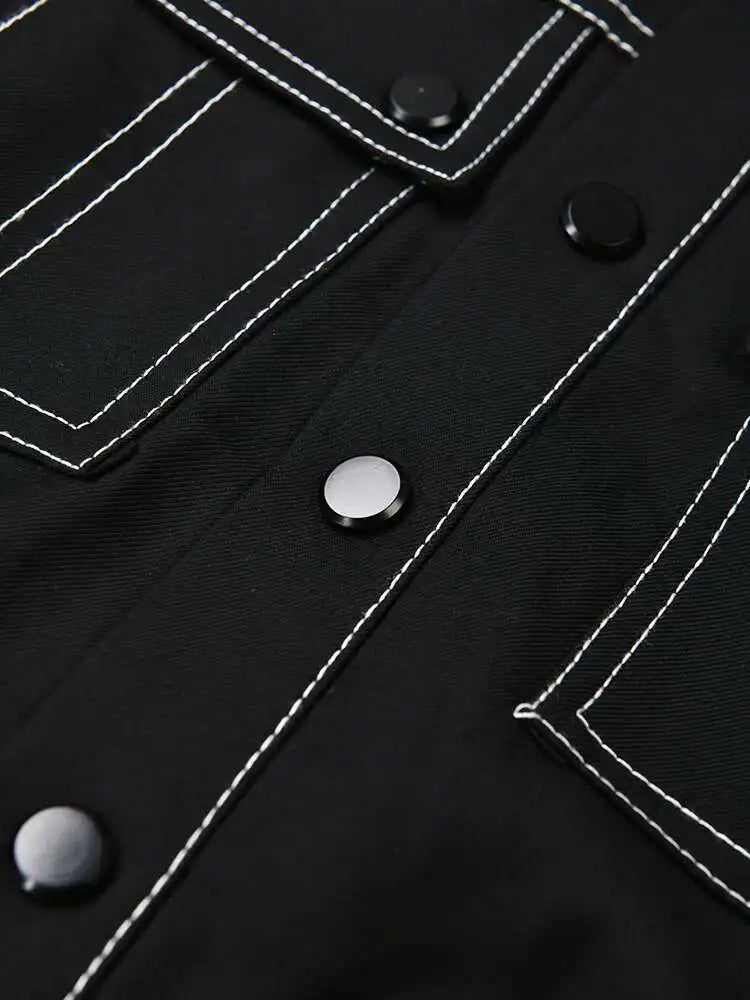 Black Jacket Big Size Wide Leg Pants Two Piece Suit New Lapel Long Sleeve Women Fashion Tide Spring Autumn 2025  CPG0425