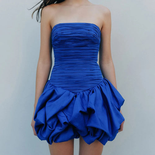 Load image into Gallery viewer, Hit Color Printing Slimming Dresses For Women Strapless Sleeveless High Waist Temperament Dress Female Fashion New
