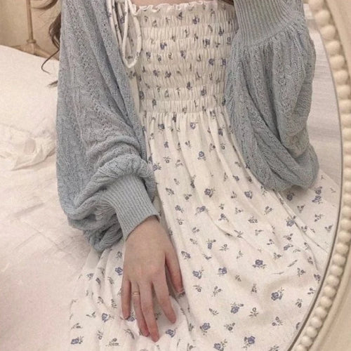 Load image into Gallery viewer, 2025 Grunge Summer New Twist Office Women Cardigan Hollow Out Y2k Aesthetic Loose Knitted  Harajuku Casual Bandage Tops
