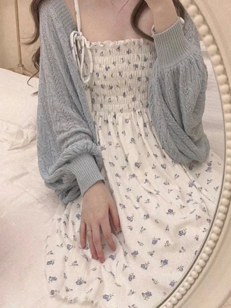 2025 Grunge Summer New Twist Office Women Cardigan Hollow Out Y2k Aesthetic Loose Knitted  Harajuku Casual Bandage Tops