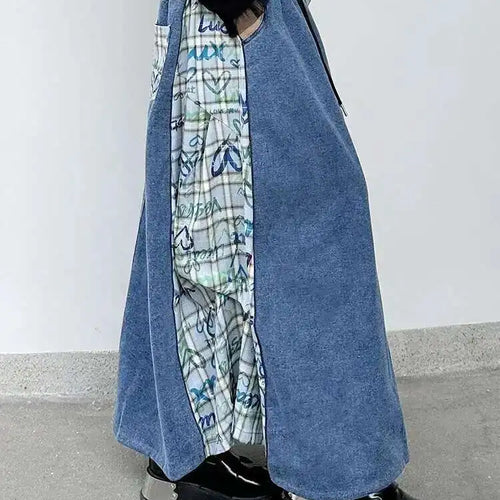 Load image into Gallery viewer, High Elastic Waist Green Pattern Printed Denim A-line Half-body Skirt Women Fashion Tide New Spring Autumn 2025 1DH8732
