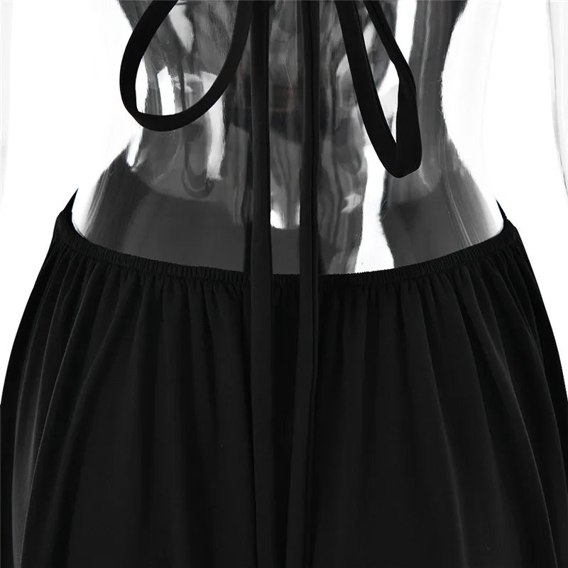 One Shoulder Diagonal Collar Backless Sexy Maxi Dress For Women Robe Fashion Off-shoulder Sleeveless High Split Dress