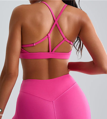 Yoga clothes Sports Bra Scrunch Push-up High Support Adjustable Thin Shoulder Strap Tank Women Fitness Top