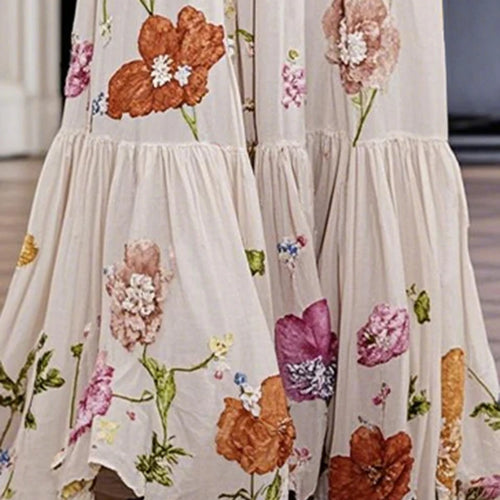 Load image into Gallery viewer, Summer Vacations Sleeveless Maxi Dresses Women 2025 Floral Printed Pleated Woman Elegant Vintage Evening Long Dresses
