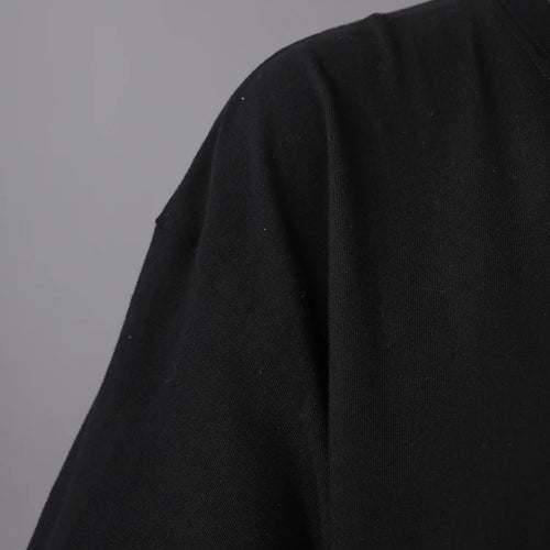 Load image into Gallery viewer, Women Black Mesh Color-block Big Size Knee-Length Dress New Round Neck Short Sleeve Fashion Spring Summer 2025 CPG3040
