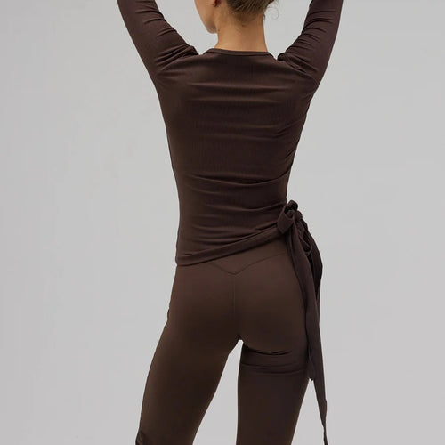 Load image into Gallery viewer, y2k Wrap Tops Sexy Women Aesthetic Clothing Solid Color Tie-up Long Sleeve Cropped T Shirts 2000s Clothes Streetwear
