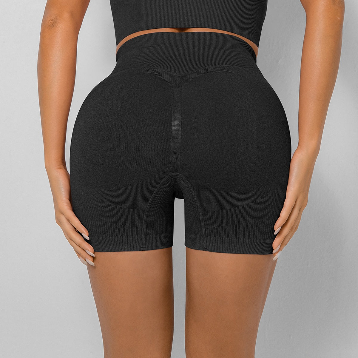 Summer new sports Yoga Sexy Shorts Solid color Seamless High waist Breathable Peach Hip Women's Gym Essential Hip-lifting pants