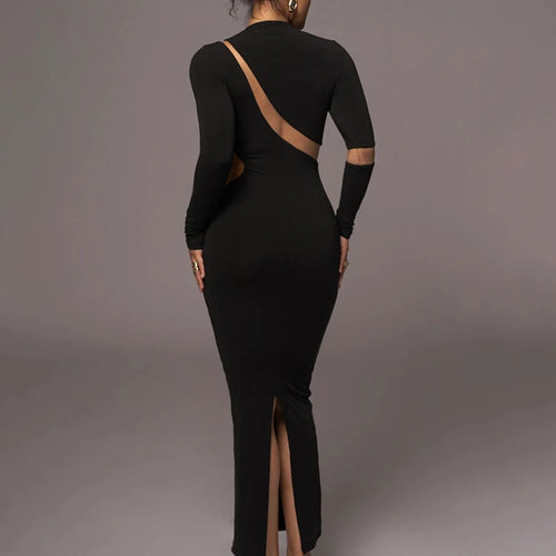 Load image into Gallery viewer, Women's Split Long Sleeve Midi Dress, Sexy Hollow Out, Split, Irregular, Irregular, Party, Club, Evening
