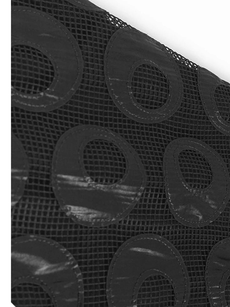 Black Dot T-shirt Hollow Out Skirt Two Pieces Suit New Round Neck Short Sleeve Women Fashion Spring Summer 2025 1DJ1100