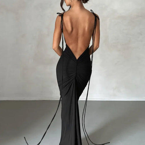 Load image into Gallery viewer, Elegant Sleeveless Summer 2024 New Women Fashion Strap Sexy Open Back Slim Wrap Hip Dress Slim Fit Party Evening Dress
