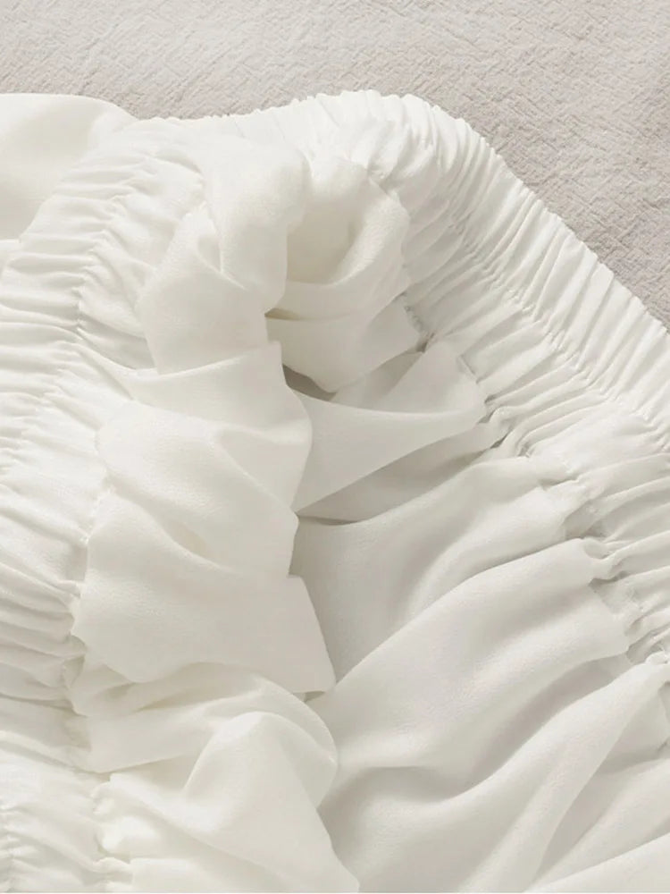 Women's Summer Sexy High Waist Slim Pleated A Line Mini Skirts Korean Fashion Casual Short Black White Skirt Alt Clothes Female