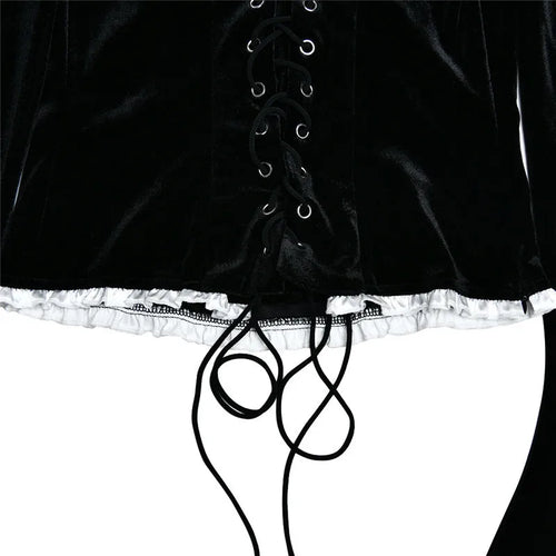 Load image into Gallery viewer, Square Collar Backless Bandage Sexy T-shirt Women Autumn Winter New Black Shoulder Pad Sleeve Skinny Sexy Party Tops
