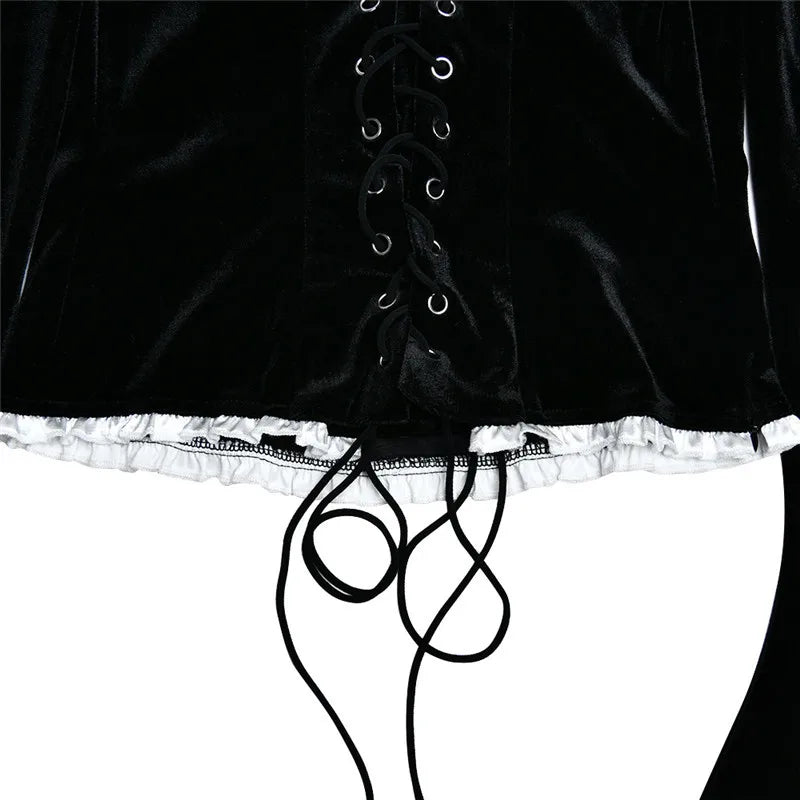 Square Collar Backless Bandage Sexy T-shirt Women Autumn Winter New Black Shoulder Pad Sleeve Skinny Sexy Party Tops