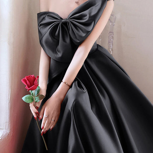 Load image into Gallery viewer, Elegant Patchwork Bowknot Evening Dresses For Women Strapless Sleeveless Backless High Waist Temperament Long Dress Female
