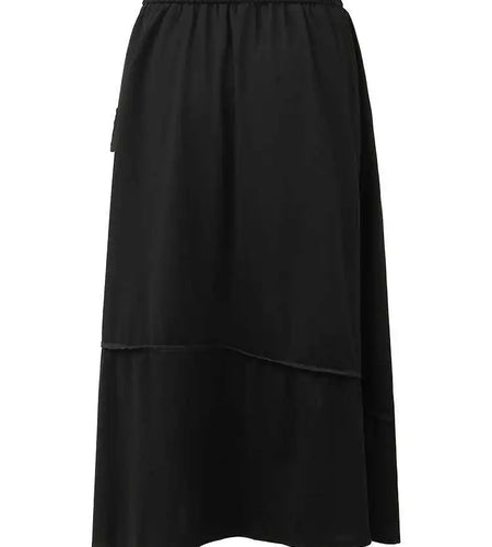 High Elastic Waist Black Pocket Spliced Irregular A-line Half-body Skirt Women Fashion Tide New Spring Autumn 2025 1DH5346