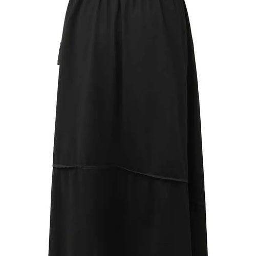 Load image into Gallery viewer, High Elastic Waist Black Pocket Spliced Irregular A-line Half-body Skirt Women Fashion Tide New Spring Autumn 2025 1DH5346

