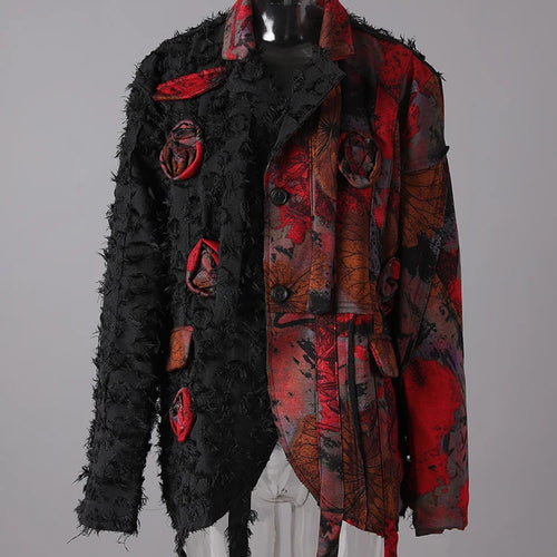 Load image into Gallery viewer, Women Black 3d Flower Ribbon Irregular Big Size Blazer New Lapel Long Sleeve Jacket Fashion Spring Autumn 2025 21Z8002
