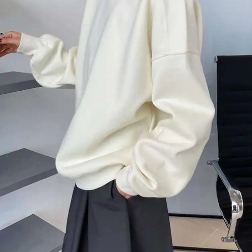 Load image into Gallery viewer, Red Apricot Casual Plain Sweatshirt New Round Neck Long Sleeve Women Big Size Fashion Tide Spring Autumn 2025 1DH6655

