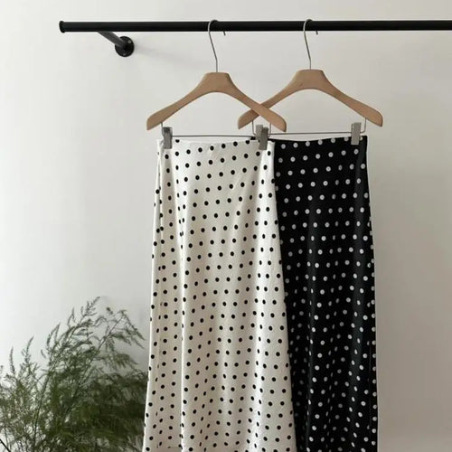 Load image into Gallery viewer, Spring Summer French Polka Dot Elegant Sexy Club A-line Long Skirt Women High Waist Vacation Slim Wrap Hip Fishtail Skirt 2025
