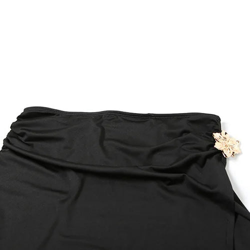 Load image into Gallery viewer, Sexy Sleeveless Skirt Two Pieces Sets For Women Metal Buckle Backless Tops And Thigh Split Long Skirt Two Pieces Sets
