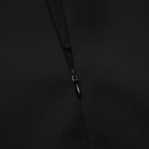 Load image into Gallery viewer, Black Sleeveless Sexy Mini Dress For Women Fashion Zipper Deep V Neck Two Pocket A-line Night Club Party Dress Elegant
