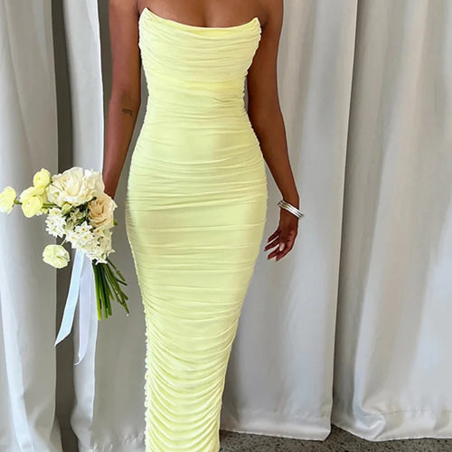 Load image into Gallery viewer, Sexy Mesh Strapless Women Dress Women Trendy Temperament Tight High Waisted Backless Long Dress Party Club Evening Dress
