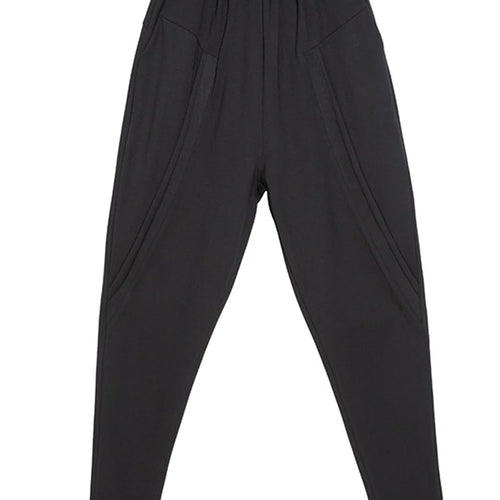 Load image into Gallery viewer, High Elastic Waist Black Split Joint Harem Trousers New Loose Fit Pants Women Fashion Tide Spring Autumn 2025 1A528
