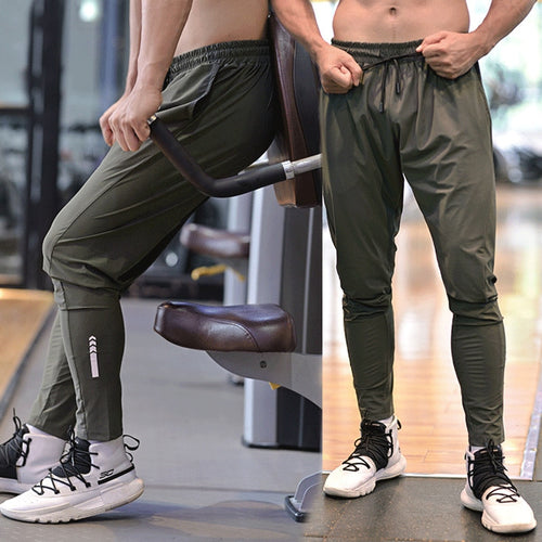 Load image into Gallery viewer, Men Sport Pant Training Bodybuilding Trousers Youngster Fitness Running Sweatpant Thin Elastic Dry Fit Zipper Pockets Long Pants
