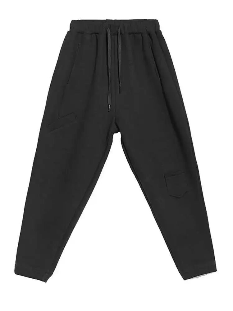 High Elastic Waist Black Thick Casual Harem Pants New Loose Fit Trousers Women Fashion Tide Spring Autumn 2025 1DF4690