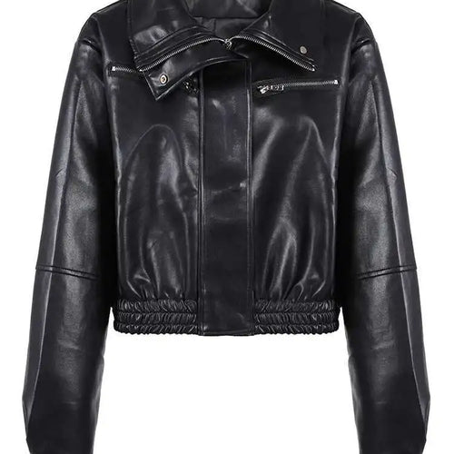 Load image into Gallery viewer, Loose Fit Green Pu Leather Big Size Casual Jacket New Lapel Long Sleeve Women Coat Fashion Tide Spring Autumn 2025 CPG0419
