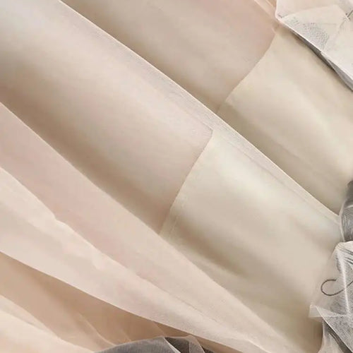 Load image into Gallery viewer, High Waist Apricot Irregular Mesh Long Elegant Tassels Half-body Skirt Women Fashion Tide New Spring Autumn 2025 1DF1950
