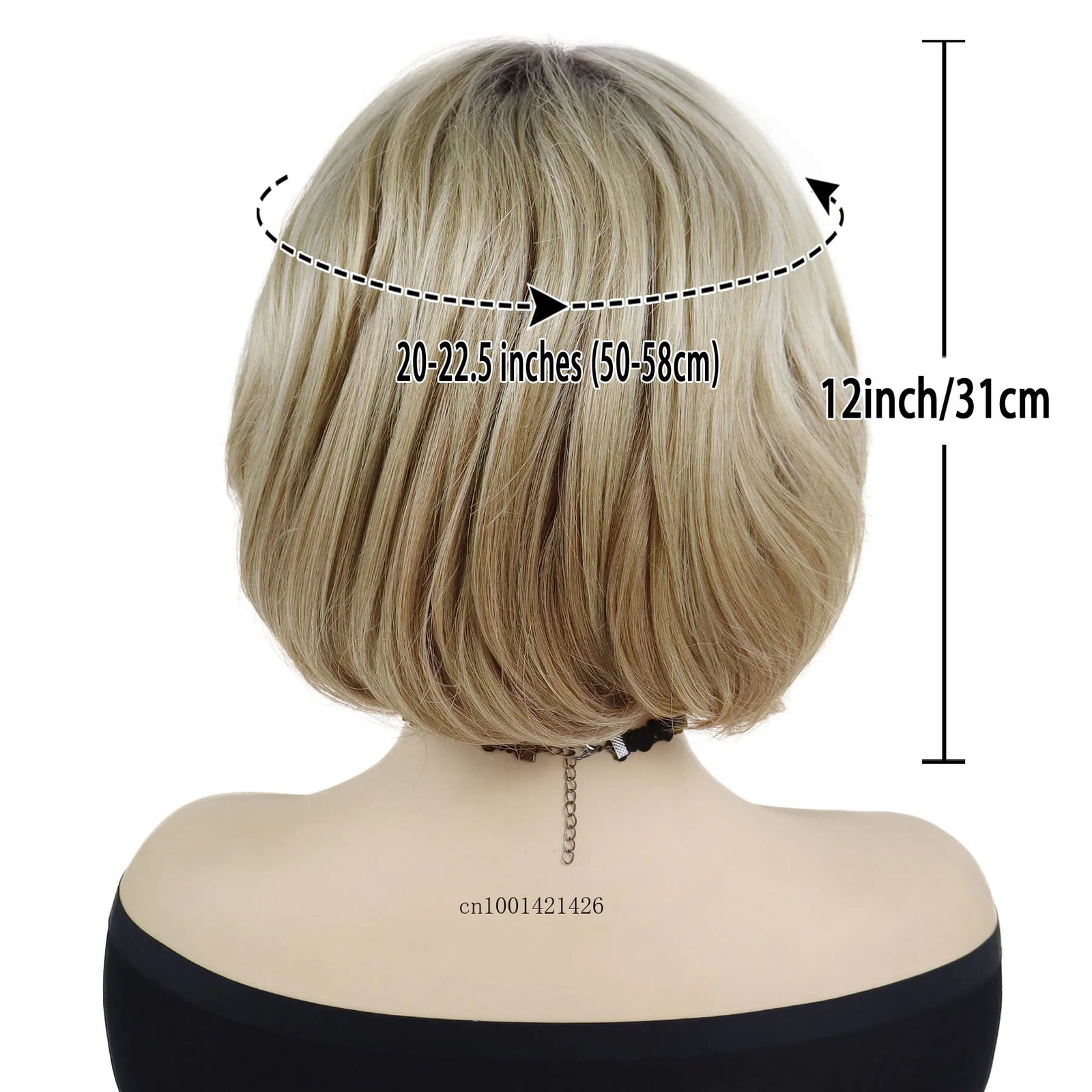 Mommy Wigs Short Bobs Synthetic Fiber Ombre Blonde Natural Wig with Bang Casual Style Daily Soft Hair Replacement Wigs for Women