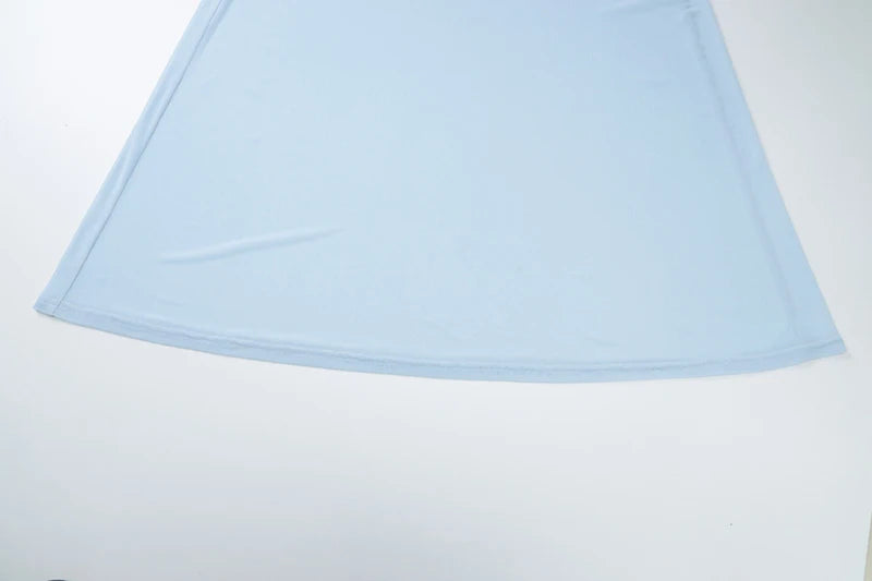 Blue Mesh Sexy Skirt Two Piece Sets Women Strapless Crop Tops And Maxi Skirt Ladies Fashion Elegant 2 Piece Sets