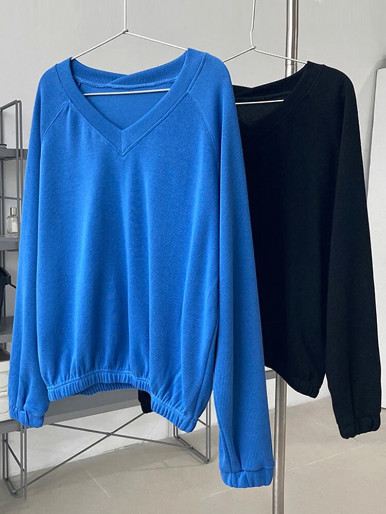 Knitting Loose Sweater For Women V Neck Long Sleeve Causal Minimalist Sweater Female Fashion Autumn Clothing