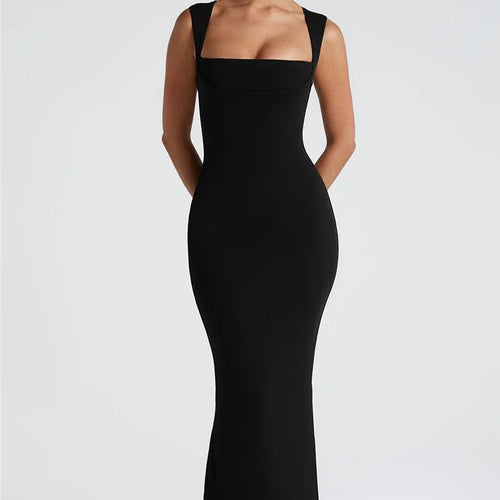 Load image into Gallery viewer, Square Collar Sleeveless Sexy Maxi Dress For Woman Fashion Spring Summer New High Waist Bodycon Club Party Long Dress
