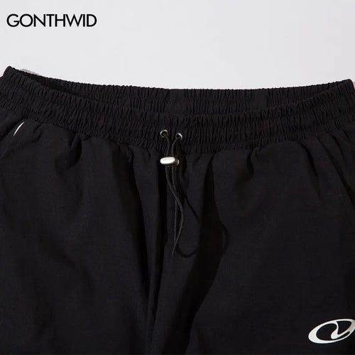 Load image into Gallery viewer, Men Vintage Black Sports Pants Y2K Vintage Patchwork Joggers Baggy Pants Hip Hop Casual Drawstring Waist Quick Drying Trousers
