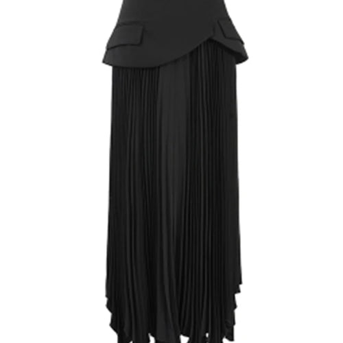 Load image into Gallery viewer, Asymmetrical Vintage Midi Skirt For Women High Waist A Line Solid Minimalsit Long Skirts Female Summer Clothing
