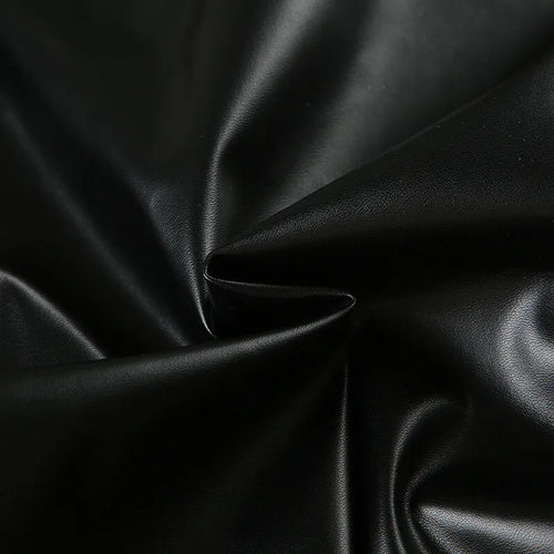 Load image into Gallery viewer, Ruched PU Leather Sexy Tank Tops For Women Fashion Oblique Shoulder Sleeveless Backless Skinny Crop Tops Elegant
