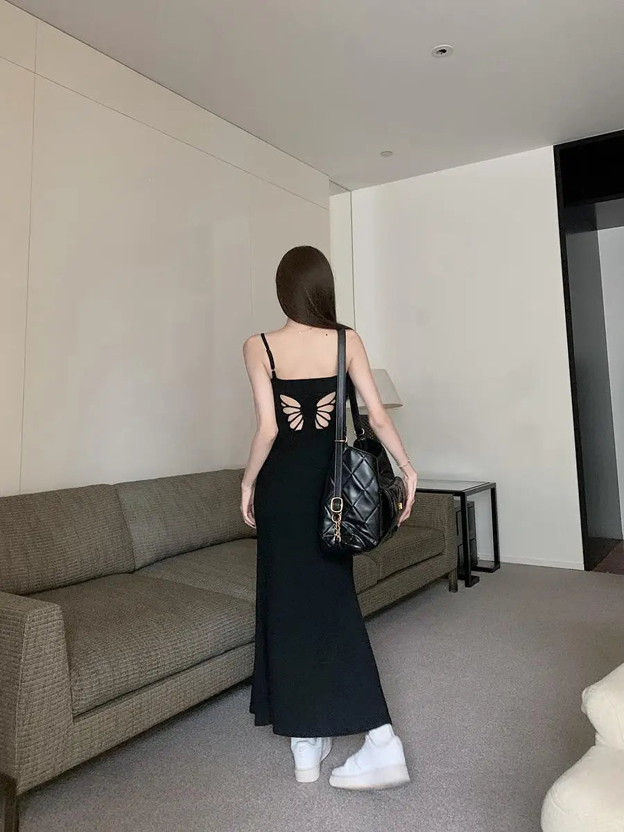 Slip Sleeveless Backless Maxi Dress Women Y2k Summer Bodycon Streetwear Elegant Sexy Outfits Ladies Birthday Party Club Sundress