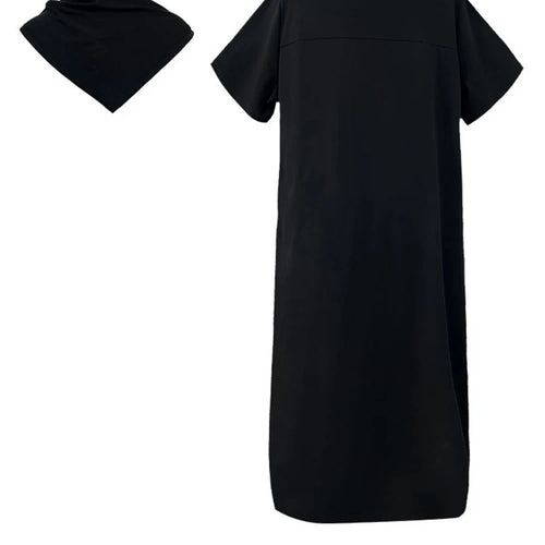 Load image into Gallery viewer, Women White Bandage Irregular Big Size Midi Dress New Round Neck Short Sleeve Fashion Tide Spring Summer 2025 1DJ1263
