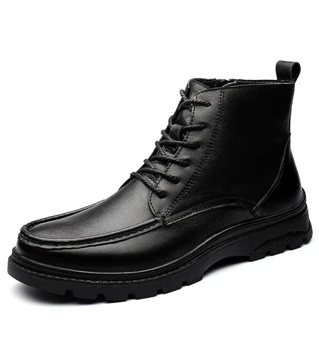 Winter Black Leather Comfy Men's Shoes Fashion Luxury Brand Men Boots New Design Classical Style Man Casual Boots