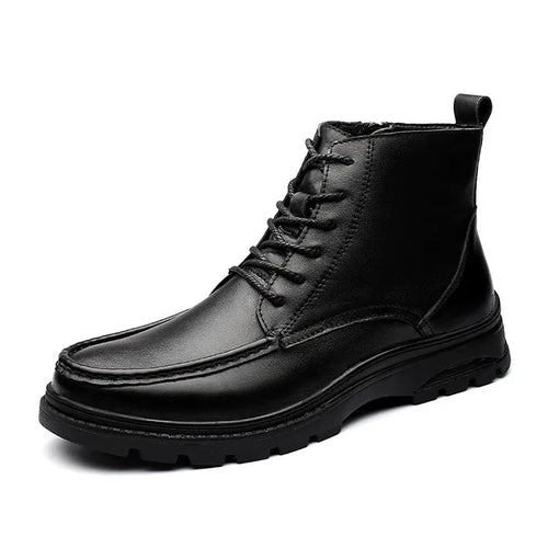 Load image into Gallery viewer, Winter Black Leather Comfy Men&#39;s Shoes Fashion Luxury Brand Men Boots New Design Classical Style Man Casual Boots
