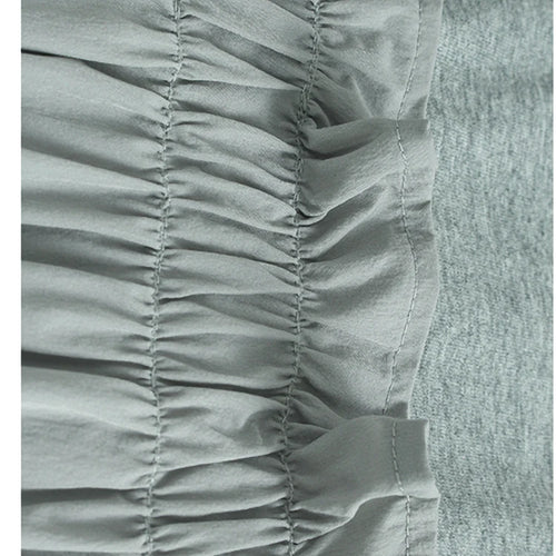 Load image into Gallery viewer, Women Gray Pleated Ruffles Big Size Elegant Midi Dress New Round Neck Short Sleeve Fashion Tide Spring Summer 2025 1DJ0927
