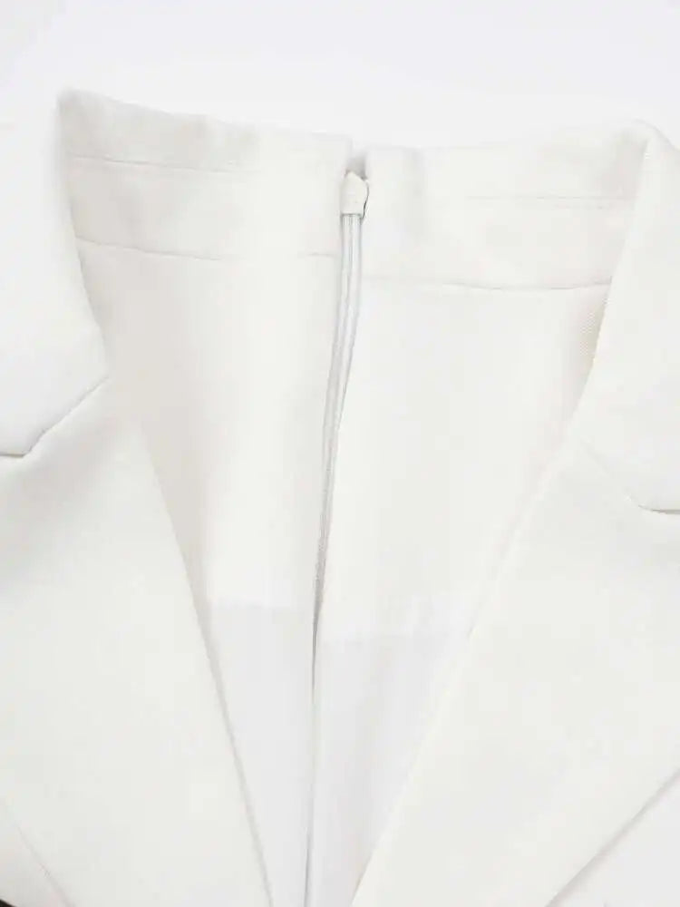 Women Black Double Breasted Color-block Mini Blazer Dress New Lapel Long Sleeve Fashion Tide Spring Autumn 2025 CPDB254