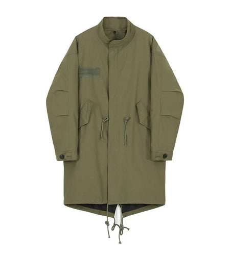 Japanese Style Men's Padded Jackets Hooded Drawstring Solid Color Casual Thickened Loose Male Cotton Coats Winter 9C8985