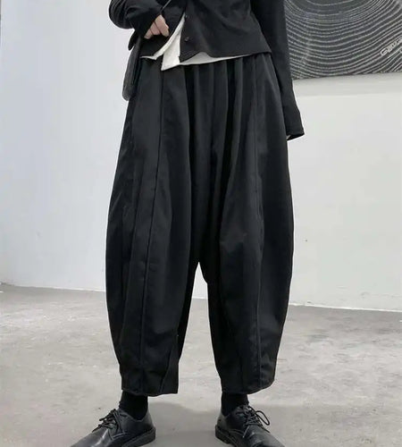 High Elastic Waist Black Brief Long Wide Leg Pants New Loose Fit Trousers Women Fashion Tide Spring Autumn 2025 1DF1078