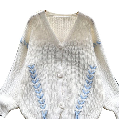 Load image into Gallery viewer, 2024 New Autumn Winter Black Beige Single Breasted Cardigan Sweater Women Thick V Neck Casual Long Sleeved Knitted Top Versatile
